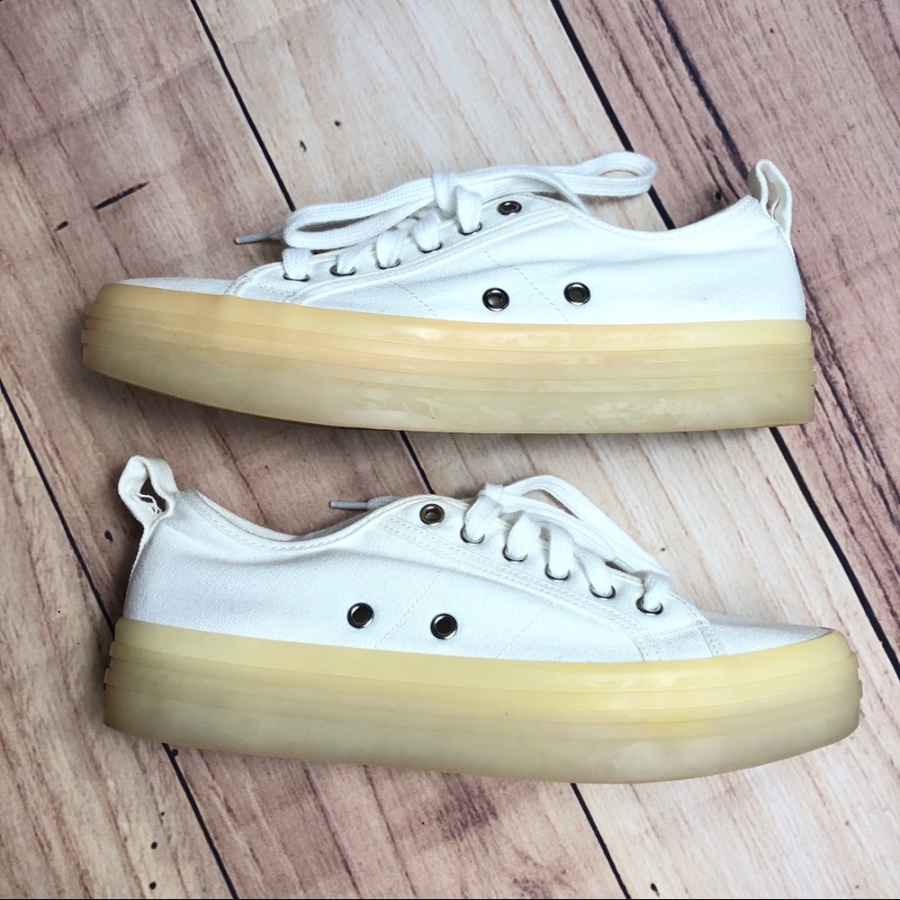 ALDO White Platform Sneakers Size 7